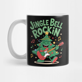 Funny Christmas Tree Playing Guitar Mug