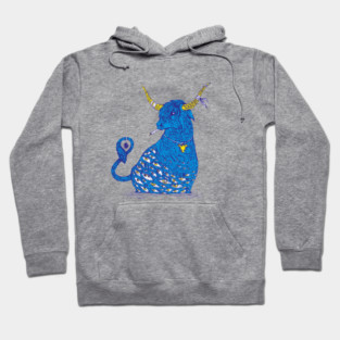 blue magic cow Hoodie