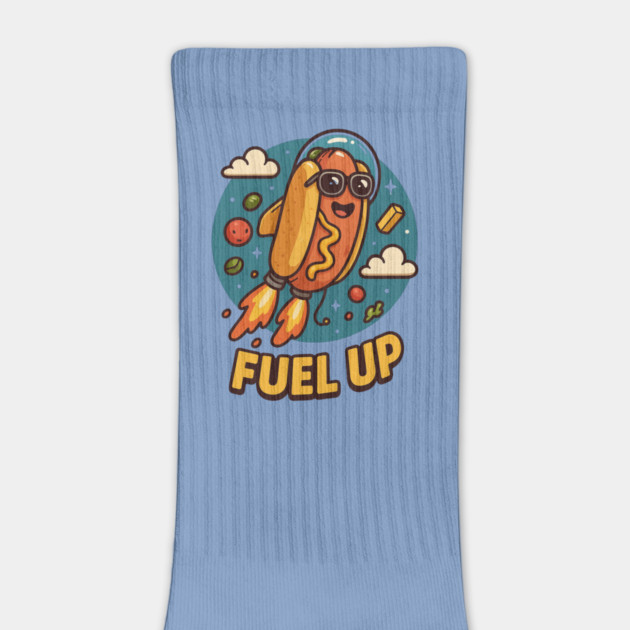 Fuel Up – Rocket Hotdog Cartoon Blas by Anne Lee