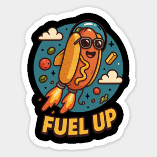 Fuel Up – Rocket Hotdog Cartoon Blas Magnet