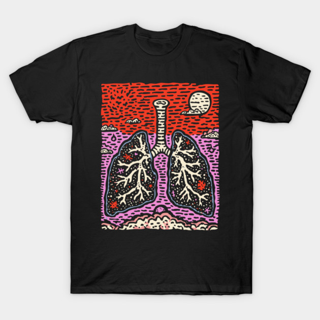 Breathe Deep | Botanical Anatomy Art T-Shirt by TuncGK