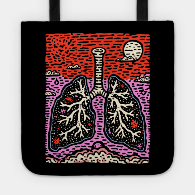 Breathe Deep | Botanical Anatomy Art Tote by TuncGK