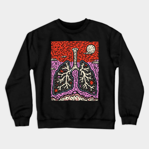 Breathe Deep | Botanical Anatomy Art Crewneck Sweatshirt by TuncGK
