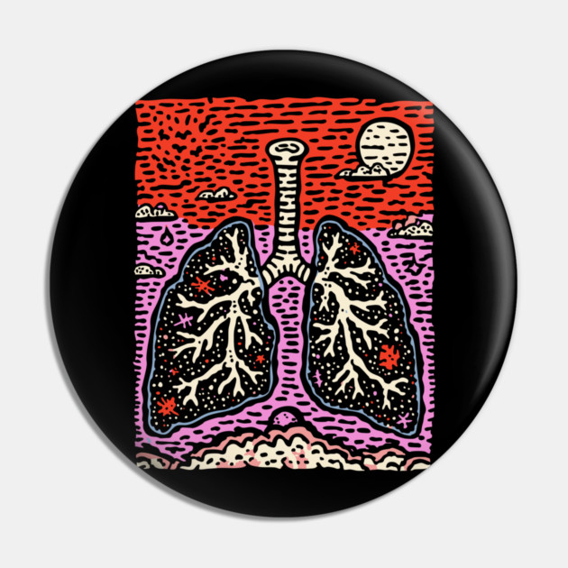 Breathe Deep | Botanical Anatomy Art Pin by TuncGK