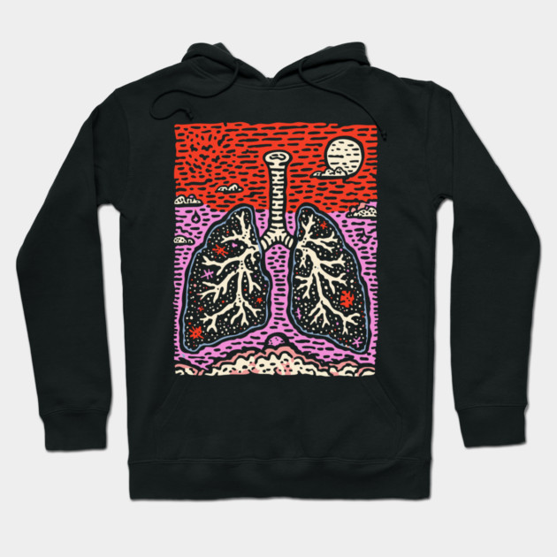 Breathe Deep | Botanical Anatomy Art Hoodie by TuncGK