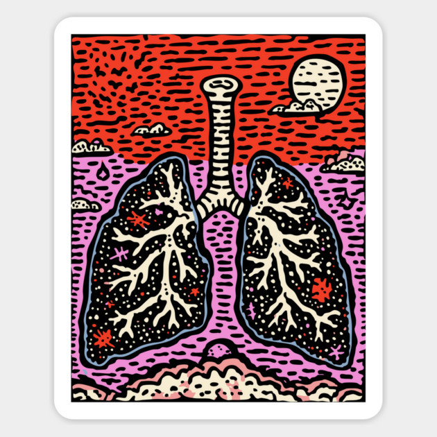 Breathe Deep | Botanical Anatomy Art Magnet by TuncGK