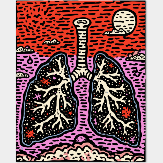 Breathe Deep | Botanical Anatomy Art Wall Art by TuncGK