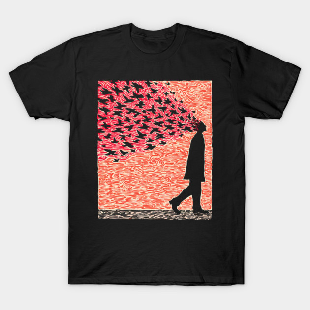Scattered Thoughts | Surreal Freedom Print T-Shirt by TuncGK