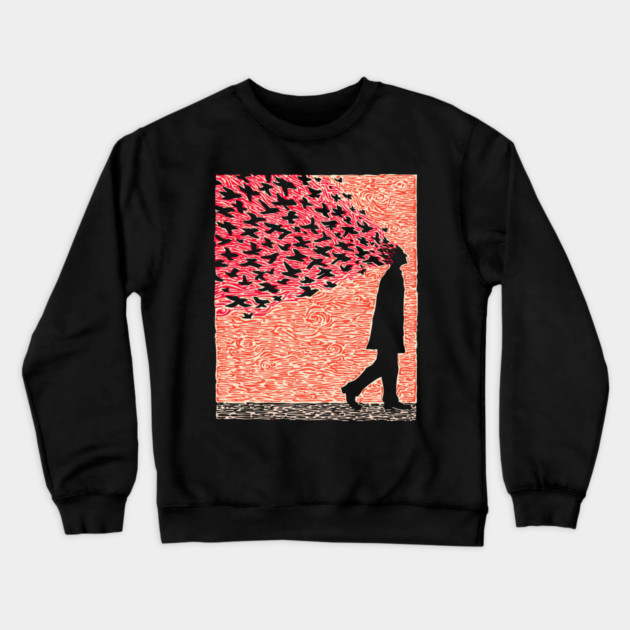 Scattered Thoughts | Surreal Freedom Print Crewneck Sweatshirt by TuncGK