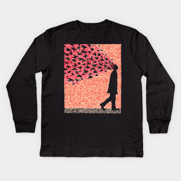 Scattered Thoughts | Surreal Freedom Print Kids Long Sleeve T-Shirt by TuncGK
