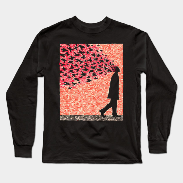 Scattered Thoughts | Surreal Freedom Print Long Sleeve T-Shirt by TuncGK