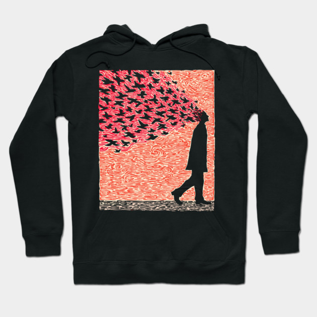 Scattered Thoughts | Surreal Freedom Print Hoodie by TuncGK