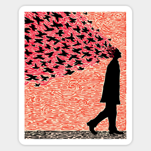 Scattered Thoughts | Surreal Freedom Print Magnet by TuncGK