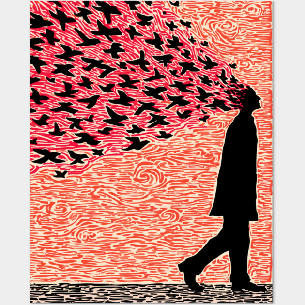 Scattered Thoughts | Surreal Freedom Print Wall Art by TuncGK