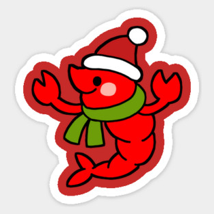 Christmas Lobster Sticker