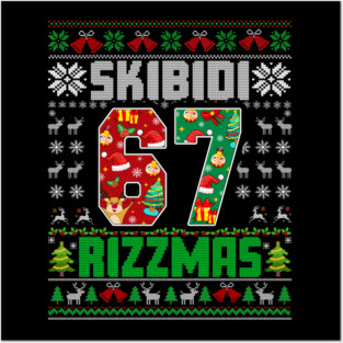 Rizz Christmas 67 Funny Xmas Gen Alpha Skibidi Rizzmas 67 Posters and Art