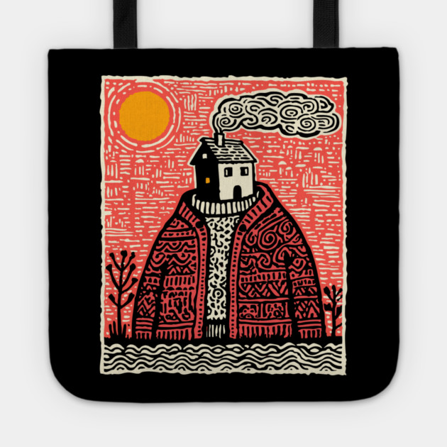 Wearing Home | Cozy Homesickness Art Tote by TuncGK