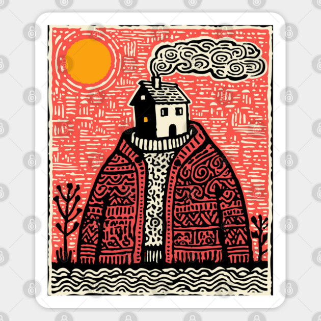 Wearing Home | Cozy Homesickness Art Sticker by TuncGK