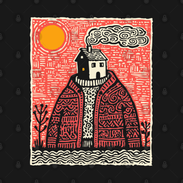 Wearing Home | Cozy Homesickness Art by TuncGK