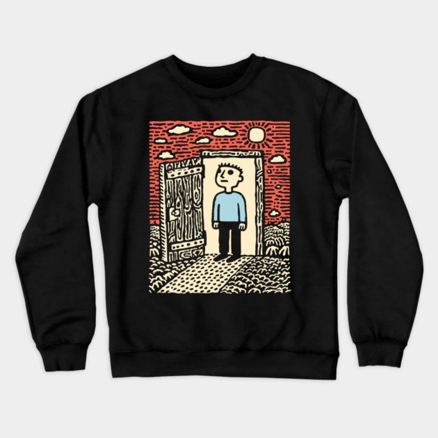 The First Step | Hopeful Minimalist Art Crewneck Sweatshirt by TuncGK