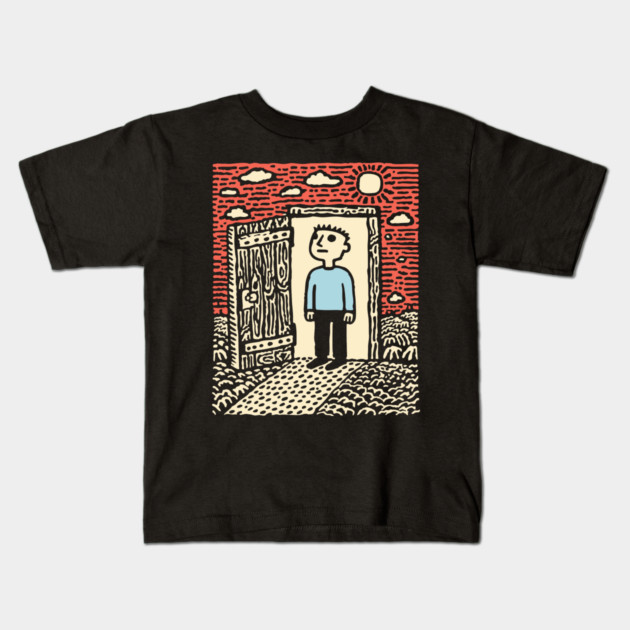 The First Step | Hopeful Minimalist Art Kids T-Shirt by TuncGK