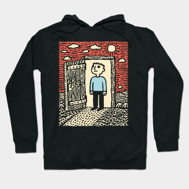 The First Step | Hopeful Minimalist Art Hoodie by TuncGK