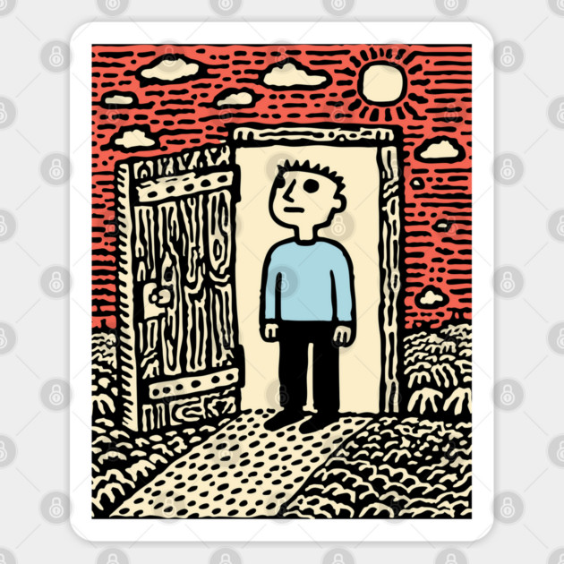 The First Step | Hopeful Minimalist Art Sticker by TuncGK