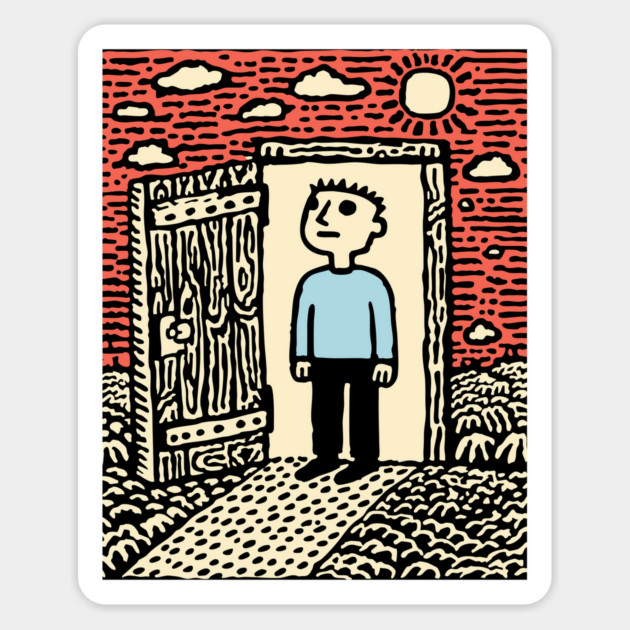 The First Step | Hopeful Minimalist Art Magnet by TuncGK