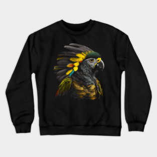 Indigenous People Senegal Parrot Bird Native American Indian Northwest Tribal Crewneck Sweatshirt