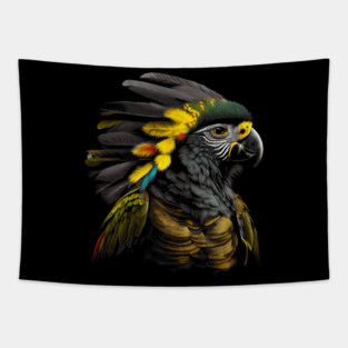 Indigenous People Senegal Parrot Bird Native American Indian Northwest Tribal Tapestry
