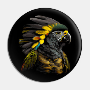 Indigenous People Senegal Parrot Bird Native American Indian Northwest Tribal Pin