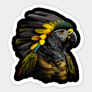 Indigenous People Senegal Parrot Bird Native American Indian Northwest Tribal Sticker
