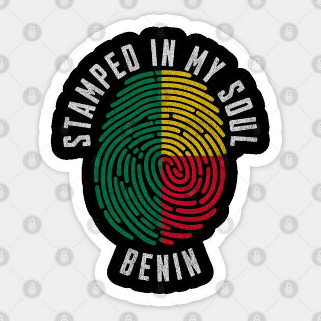 Stamped In My Soul Benin Flag Fingerprint Benin Roots Sticker by Yesteeyear