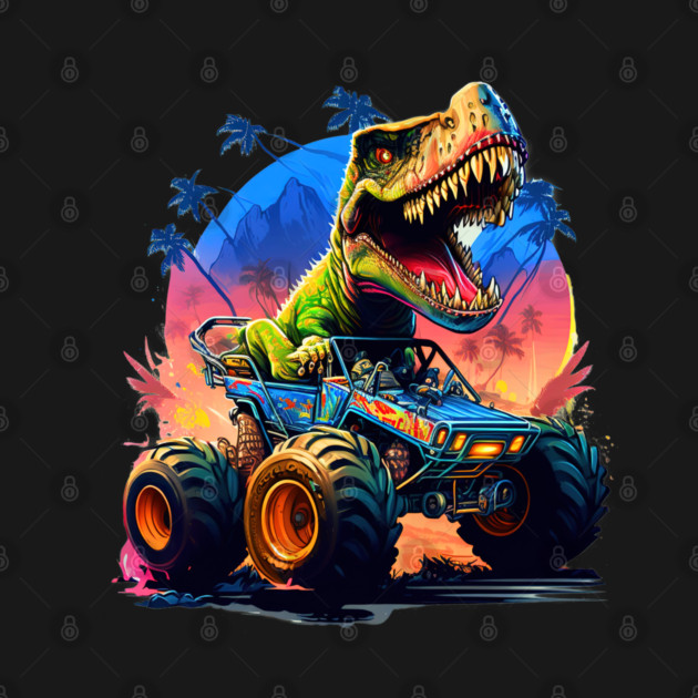 Monster Truck T-Rex Dinosaur by Hays Robert Print