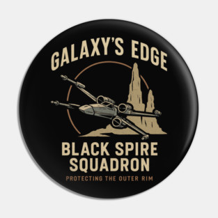 Vintage Star Wars-Inspired Tee – Galaxy’s Edge Black Spire Squadron Design Pin