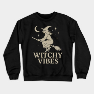 Witchy Vibes – Magical Boho Halloween Witch Aesthetic Design Crewneck Sweatshirt