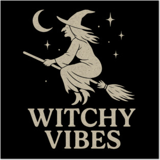 Witchy Vibes – Magical Boho Halloween Witch Aesthetic Design Posters and Art
