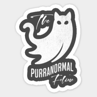 Funny Ghost Cat Spooky Pun Tee Sticker