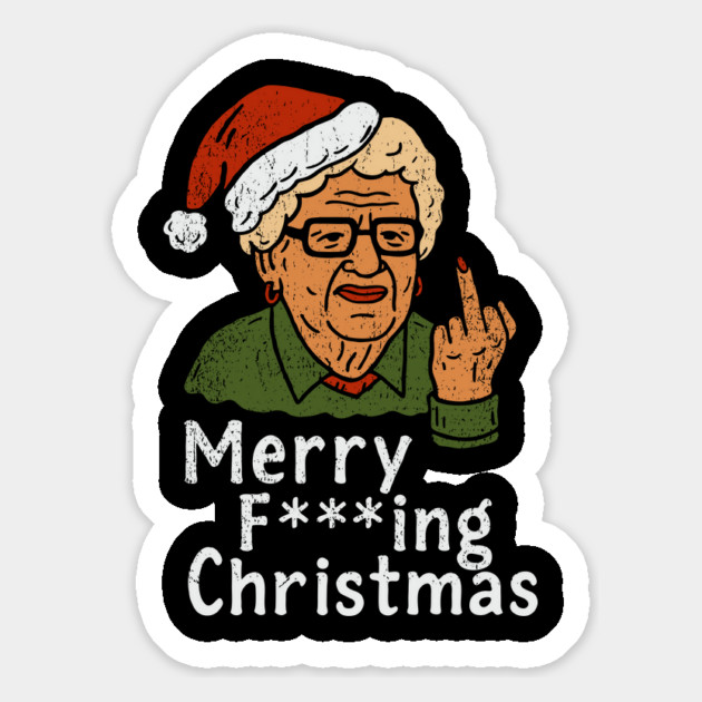 Merry F***ing Christmas Grumpy Old Lady Magnet by Anticorporati