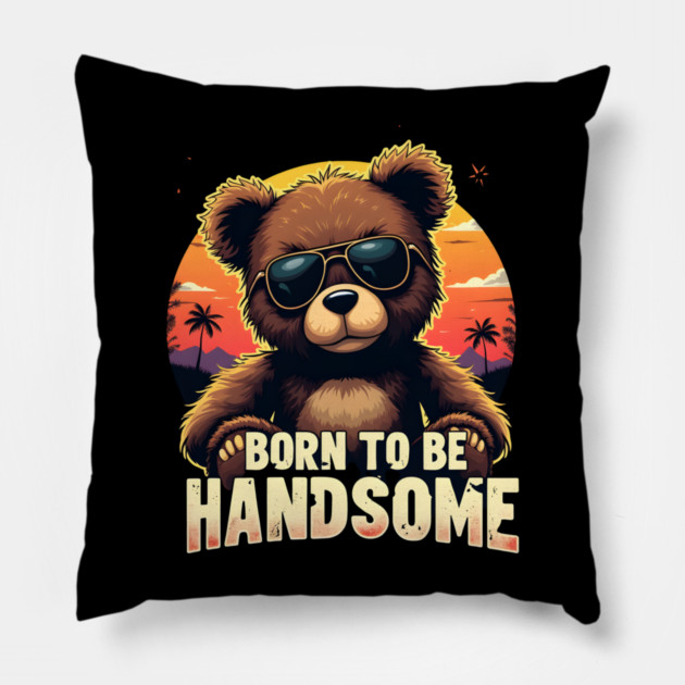 Born to Be Handsome – Cool Bear with Sunglasses Pillow by Wael's Store 2