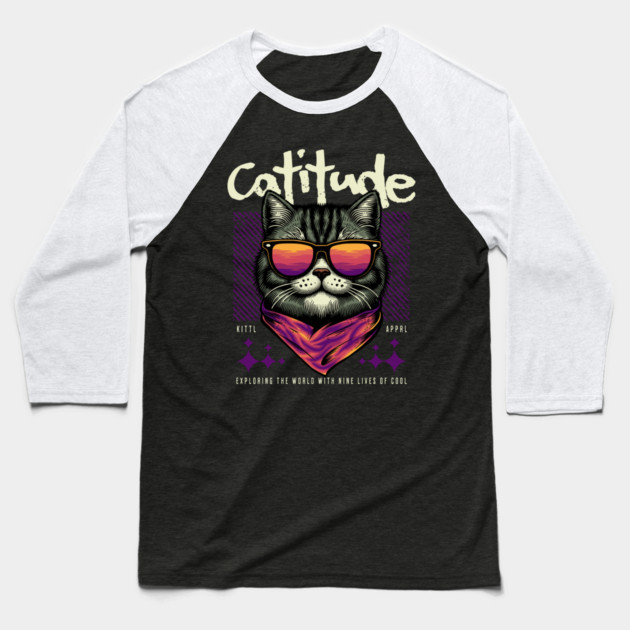 Catitude – Exploring the World with Nine Lives of Cool Baseball T-Shirt by Wael's Store 2