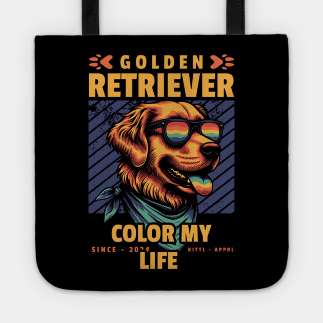 Golden Retriever – Color My Life Tote by Wael's Store 2