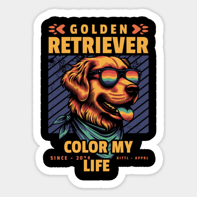 Golden Retriever – Color My Life Sticker by Wael's Store 2