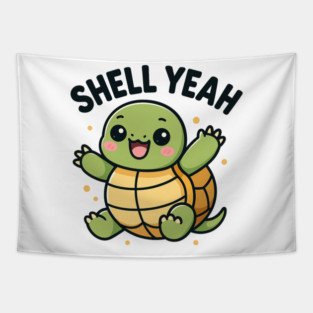 Shell Yeah – Cute Turtle Design Tapestry