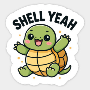 Shell Yeah – Cute Turtle Design Sticker