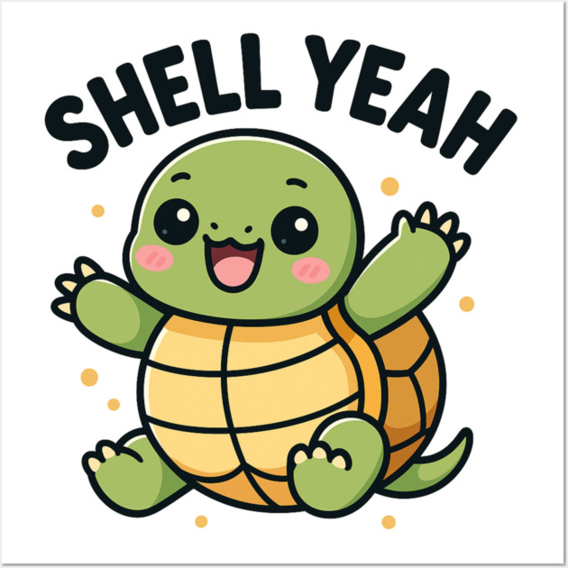 Shell Yeah – Cute Turtle Design Wall Art by Wael's Store 2