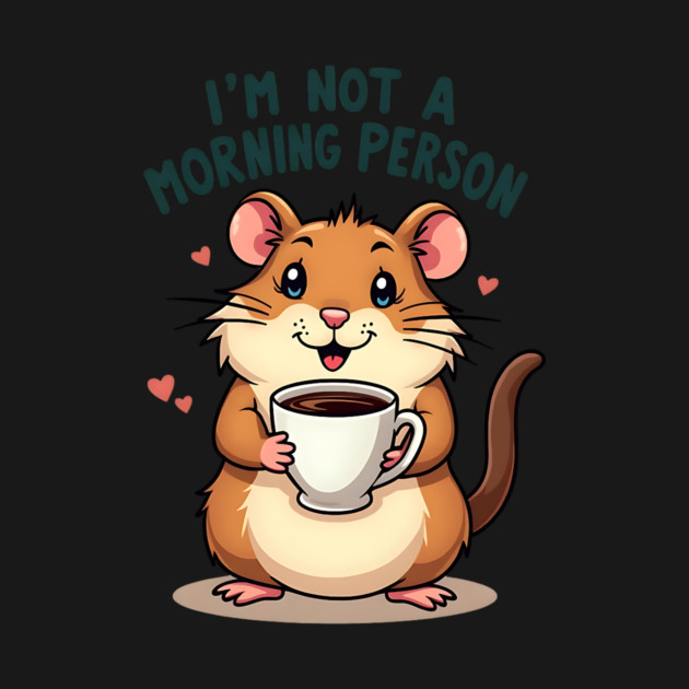 I’m Not a Morning Person – Cute Hamster with Coffee by Wael's Store 2