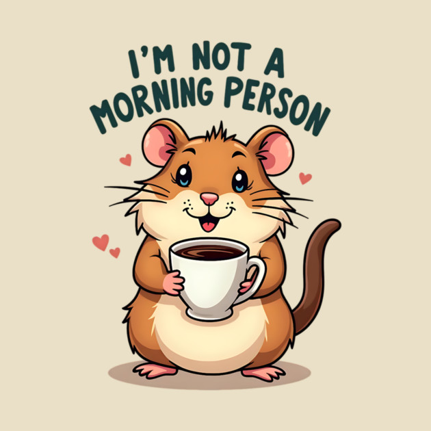 I’m Not a Morning Person – Cute Hamster with Coffee by Wael's Store 2