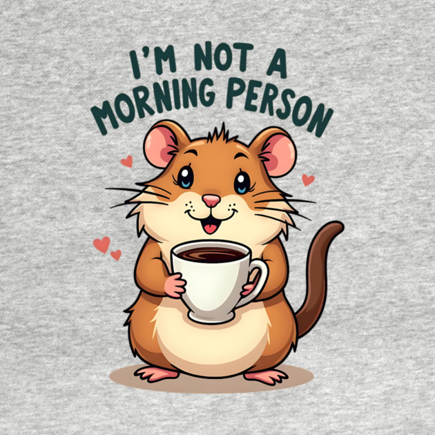 I’m Not a Morning Person – Cute Hamster with Coffee by Wael's Store 2