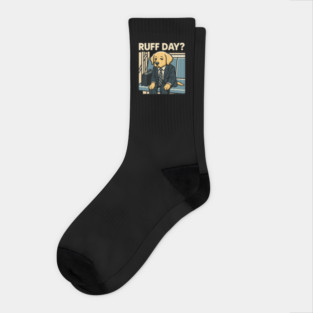 Ruff Day? – Funny Dog in a Suit Socks